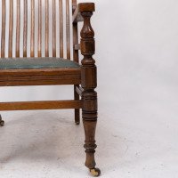 James Peddle Attributed, an Aesthetic Movement Oak Armchair with Serpentine Shaped Back - Thumbnail 14