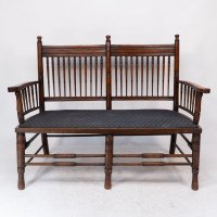 Bruce Talbert, attributed. An Aesthetic Movement Upholstered Love or Twin Window Seat - Thumbnail 2