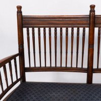 Bruce Talbert Attributed, an Aesthetic Movement Upholstered Love or Twin Window Seat - Thumbnail 7