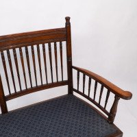 Bruce Talbert, attributed. An Aesthetic Movement Upholstered Love or Twin Window Seat - Thumbnail 10