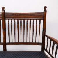 Bruce Talbert, attributed. An Aesthetic Movement Upholstered Love or Twin Window Seat - Thumbnail 9