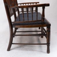 Bruce Talbert, attributed. An Aesthetic Movement Upholstered Love or Twin Window Seat - Thumbnail 12