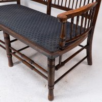 Bruce Talbert, attributed. An Aesthetic Movement Upholstered Love or Twin Window Seat - Thumbnail 13