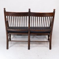 Bruce Talbert Attributed, an Aesthetic Movement Upholstered Love or Twin Window Seat - Thumbnail 18