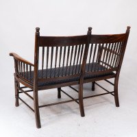 Bruce Talbert Attributed, an Aesthetic Movement Upholstered Love or Twin Window Seat - Thumbnail 19
