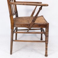 Liberty & Co. Attributed, Egyptian Style Thebes Armchair Original Rush Seated Armchair - Thumbnail 11