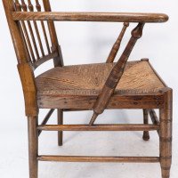 Liberty & Co. Attributed, Egyptian Style Thebes Armchair Original Rush Seated Armchair - Thumbnail 12