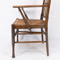 Liberty & Co. Attributed, Egyptian Style Thebes Armchair Original Rush Seated Armchair - Thumbnail 16