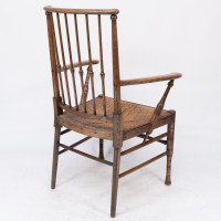 Liberty & Co. Attributed, Egyptian Style Thebes Armchair Original Rush Seated Armchair - Thumbnail 20