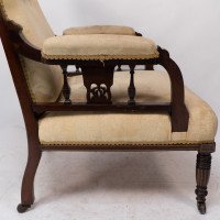 Stephen Webb for Collinson & Lock Attributed. Late Victorian Inlaid Mahogany Armchair - Thumbnail 12