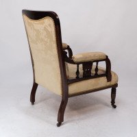 Stephen Webb for Collinson & Lock Attributed. Late Victorian Inlaid Mahogany Armchair - Thumbnail 16