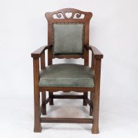 Heal and Son, attributed, Arts & Crafts Oak Six Legged Armchair - Thumbnail 2