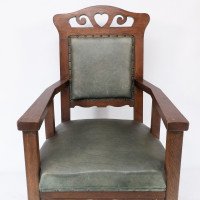 Heal and Son, attributed, Arts & Crafts Oak Six Legged Armchair - Thumbnail 6