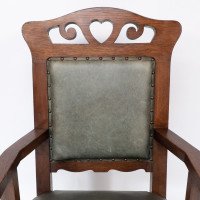 Heal and Son, attributed, Arts & Crafts Oak Six Legged Armchair - Thumbnail 7