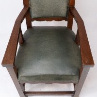 Heal and Son, attributed, Arts & Crafts Oak Six Legged Armchair - Thumbnail 10