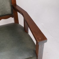 Heal and Son, attributed, Arts & Crafts Oak Six Legged Armchair - Thumbnail 11