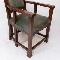 Heal and Son, attributed, Arts & Crafts Oak Six Legged Armchair - Thumbnail 13