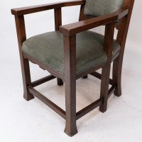 Heal and Son, attributed, Arts & Crafts Oak Six Legged Armchair - Thumbnail 15