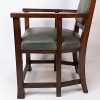 Heal and Son, attributed, Arts & Crafts Oak Six Legged Armchair - Thumbnail 16