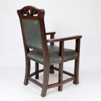 Heal and Son, attributed, Arts & Crafts Oak Six Legged Armchair - Thumbnail 17