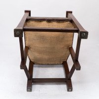 Heal and Son, attributed, Arts & Crafts Oak Six Legged Armchair - Thumbnail 20