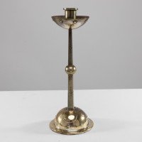 WMF Arts & Crafts Silver-plated Candlestick with Bowl Shaped Drip Tray & Base - Thumbnail 2