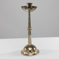WMF Arts & Crafts Silver-plated Candlestick with Bowl Shaped Drip Tray & Base - Thumbnail 3