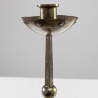 WMF Arts & Crafts Silver-plated Candlestick with Bowl Shaped Drip Tray & Base - Thumbnail 4