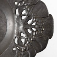 Urania. Art Nouveau Pewter Fruit Bowl with a Loop Handle Floral Decoration - Thumbnail 8