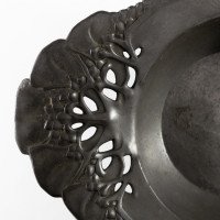 Urania. Art Nouveau Pewter Fruit Bowl with a Loop Handle Floral Decoration - Thumbnail 10