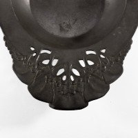 Urania. Art Nouveau Pewter Fruit Bowl with a Loop Handle Floral Decoration - Thumbnail 11