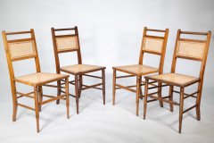 E. W. Godwin Attributed, a Set of Four Anglo-Japanese Cane Seat Chairs - Thumbnail 2