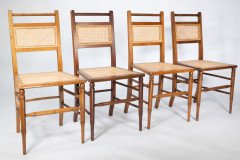 E. W. Godwin Attributed, a Set of Four Anglo-Japanese Cane Seat Chairs - Thumbnail 3