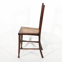 A Pair of Arts & Crafts Side Chairs with Stylised Tulip Cut-outs to the Back - Thumbnail 8