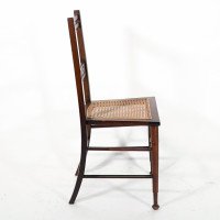 A Pair of Arts & Crafts Side Chairs with Stylised Tulip Cut-outs to the Back - Thumbnail 7