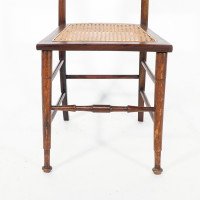 A Pair of Arts & Crafts Side Chairs with Stylized Tulip Cut-outs to the Back - Thumbnail 12