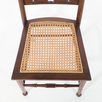 A Pair of Arts & Crafts Side Chairs with Stylized Tulip Cut-outs to the Back - Thumbnail 11