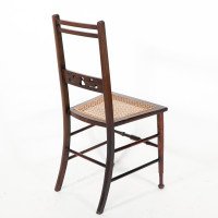 A Pair of Arts & Crafts Side Chairs with Stylised Tulip Cut-outs to the Back - Thumbnail 15