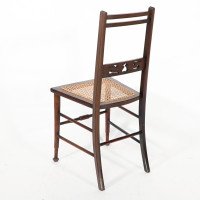 A Pair of Arts & Crafts Side Chairs with Stylised Tulip Cut-outs to the Back - Thumbnail 17