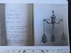 Birmingham Guild of Handicraft. Arts & Crafts Three Arm Brass Ceiling Light - Thumbnail 13