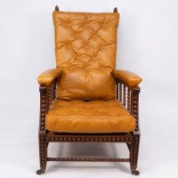 Philip Webb for Morris & Co., Aesthetic Movement Oak Reclining Armchair - Thumbnail 2