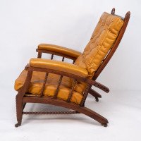 Philip Webb for Morris & Co., Aesthetic Movement Oak Reclining Armchair - Thumbnail 4