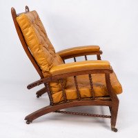 Philip Webb for Morris & Co., Aesthetic Movement Oak Reclining Armchair - Thumbnail 5