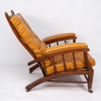 Philip Webb for Morris & Co., Aesthetic Movement Oak Reclining Armchair - Thumbnail 6