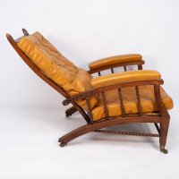 Philip Webb for Morris & Co., Aesthetic Movement Oak Reclining Armchair - Thumbnail 7