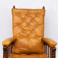 Philip Webb for Morris & Co., Aesthetic Movement Oak Reclining Armchair - Thumbnail 8