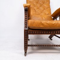 Philip Webb for Morris & Co., Aesthetic Movement Oak Reclining Armchair - Thumbnail 12