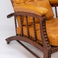 Philip Webb for Morris & Co., Aesthetic Movement Oak Reclining Armchair - Thumbnail 11