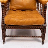Philip Webb for Morris & Co., Aesthetic Movement Oak Reclining Armchair - Thumbnail 13