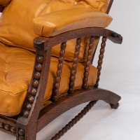 Philip Webb for Morris & Co., Aesthetic Movement Oak Reclining Armchair - Thumbnail 15